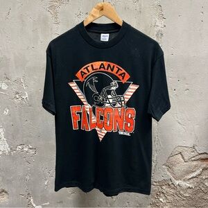 Vintage 90s Trench Atlanta Falcons Spellout Logo Single Stitch Sportswear Tee L